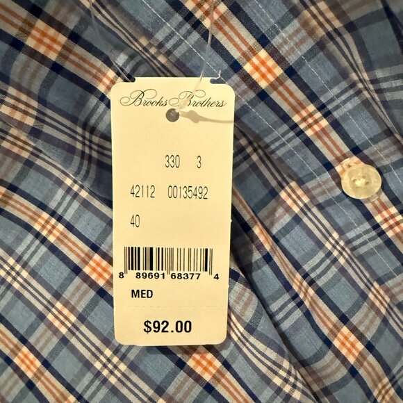 Brooks Brothers M Blue Button Down, NEW with tags - Picture 3 of 3